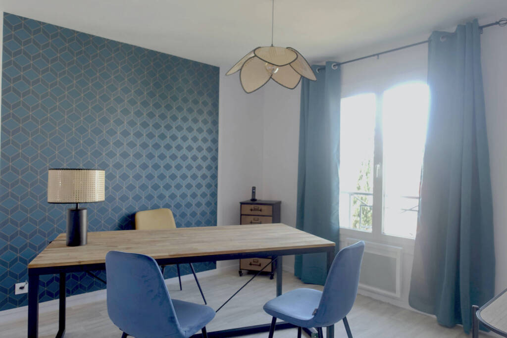 Un bureau aux tons bleus, by Sabrina Alvarez Design, Architecte d'intérieur et Décoratrice en Ile-de-France